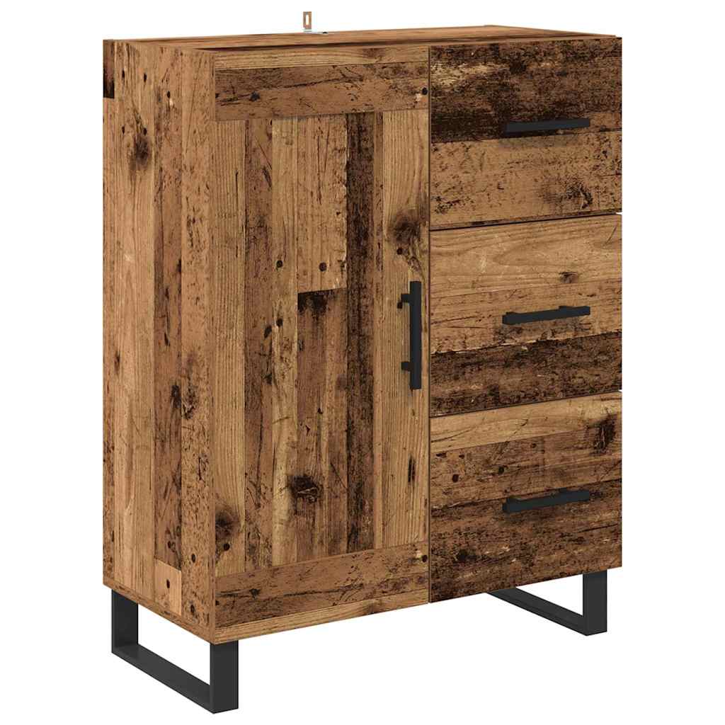 Vysoký Bufet 2 Ks Staré Dřevo 69,5 X 34 X 180 Cm