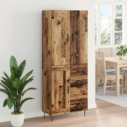 Vysoký Bufet 2 Ks Staré Dřevo 69,5 X 34 X 180 Cm