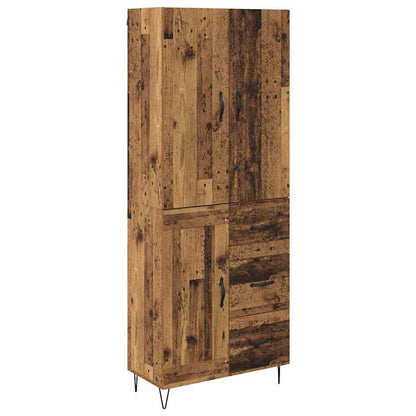 Vysoký Bufet 2 Ks Staré Dřevo 69,5 X 34 X 180 Cm