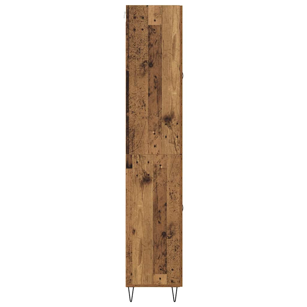 Vysoký Bufet 2 Ks Staré Dřevo 69,5 X 34 X 180 Cm