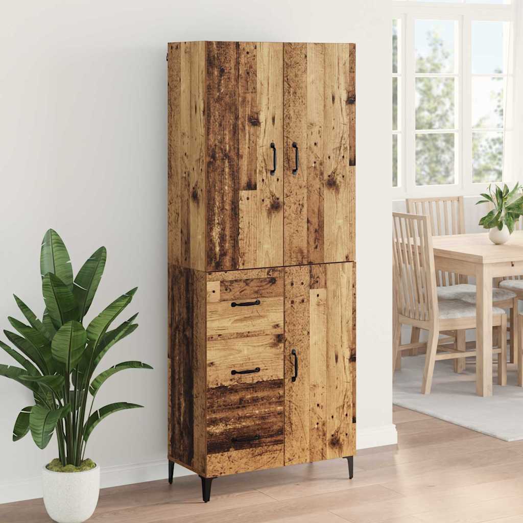 Vysoký Bufet 69,5 X 34 X 180 Cm Kompozitní Dřevo