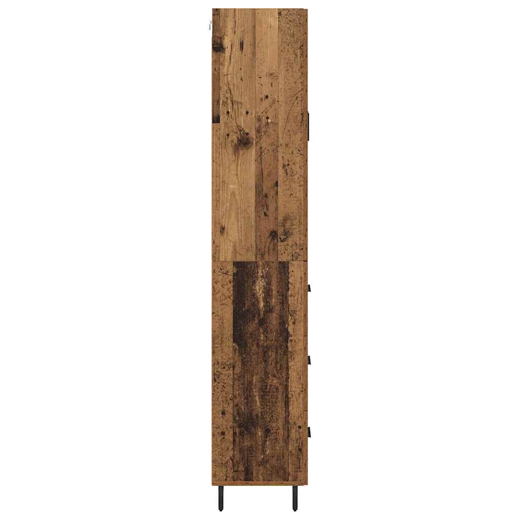 Vysoký Bufet 2 Ks Staré Dřevo 69,5 X 34 X 180 Cm