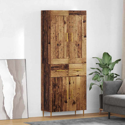 Vysoký Bufet Staré Dřevo 69,5 X 34 X 180 Cm Kompozitní Dřevo