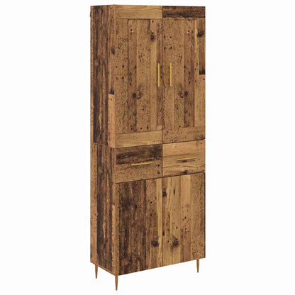 Vysoký Bufet Staré Dřevo 69,5 X 34 X 180 Cm Kompozitní Dřevo