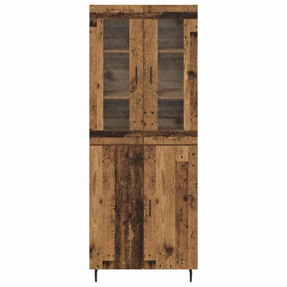 Vysoký Bufet 2 Ks Staré Dřevo 69,5 X 34 X 180 Cm