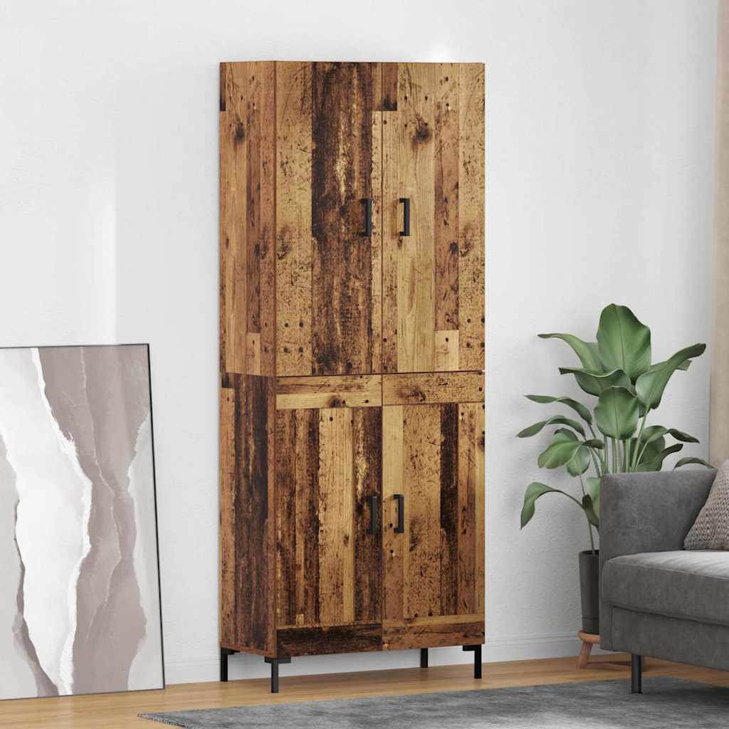 Vysoký Bufet Staré Dřevo 69,5 X 34 X 180 Cm Kompozitní Dřevo
