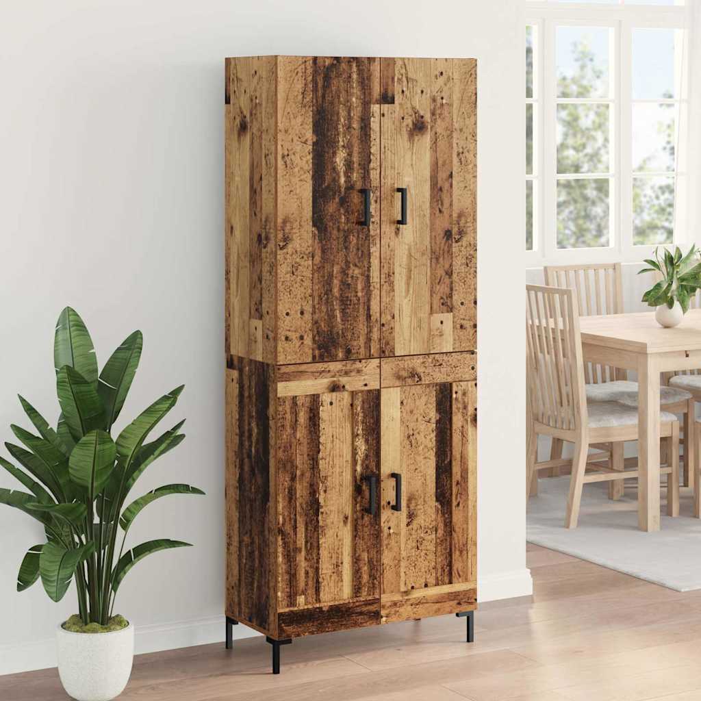 Vysoký Bufet Staré Dřevo 69,5 X 34 X 180 Cm Kompozitní Dřevo