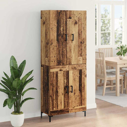 Vysoký Bufet Staré Dřevo 69,5 X 34 X 180 Cm Kompozitní Dřevo
