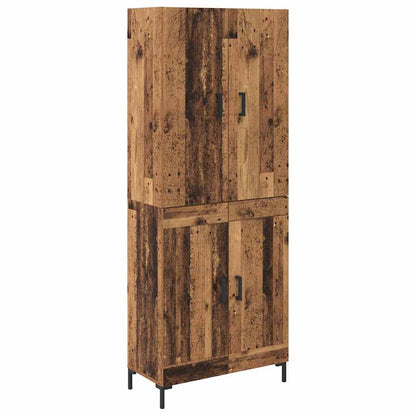 Vysoký Bufet Staré Dřevo 69,5 X 34 X 180 Cm Kompozitní Dřevo