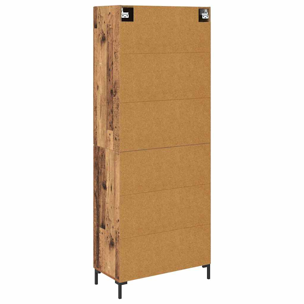 Vysoký Bufet Staré Dřevo 69,5 X 34 X 180 Cm Kompozitní Dřevo