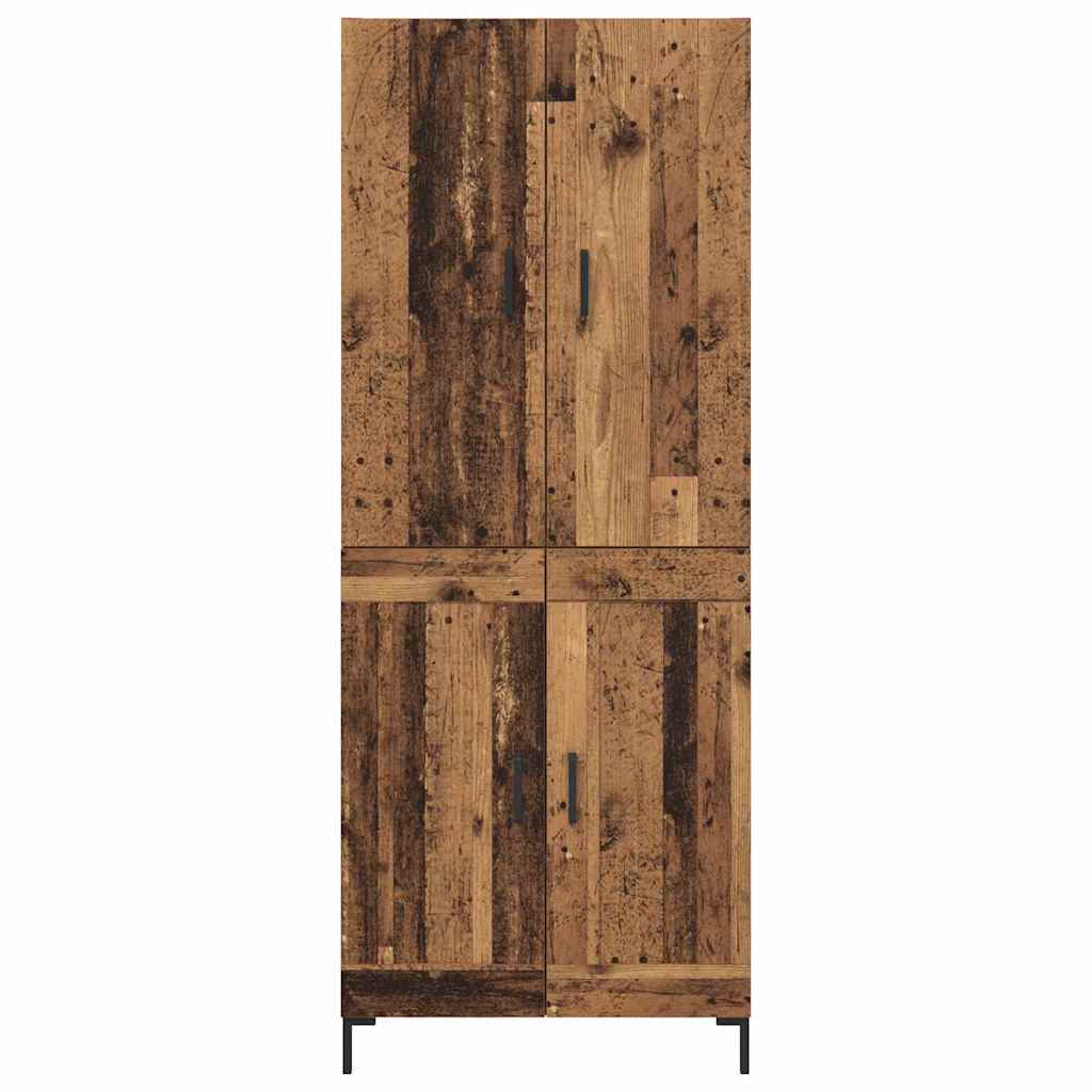Vysoký Bufet Staré Dřevo 69,5 X 34 X 180 Cm Kompozitní Dřevo