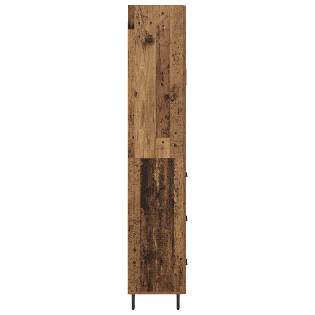 Vysoký Bufet 2 Ks Staré Dřevo 69,5 X 34 X 180 Cm