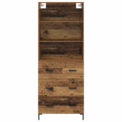 Vysoký Bufet Staré Dřevo 69,5 X 34 X 180 Cm Kompozitní Dřevo