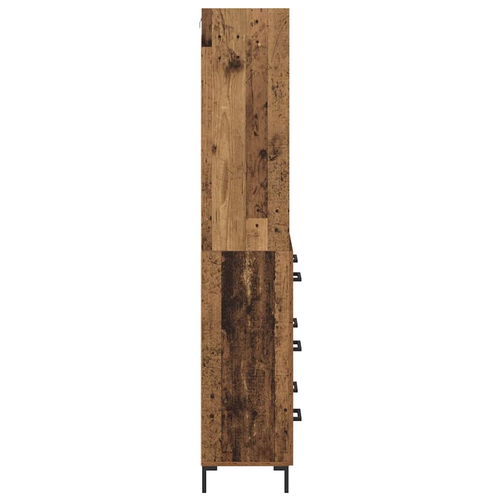 Vysoký Bufet Staré Dřevo 69,5 X 34 X 180 Cm Kompozitní Dřevo