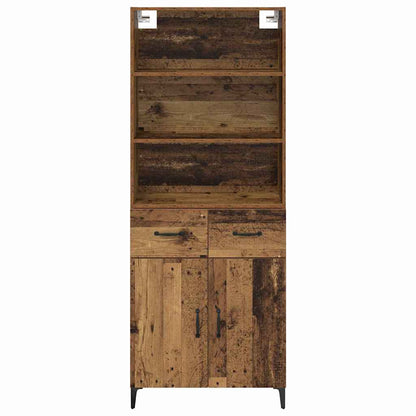Vysoký Bufet Staré Dřevo 69,5 X 34 X 180 Cm Kompozitní Dřevo