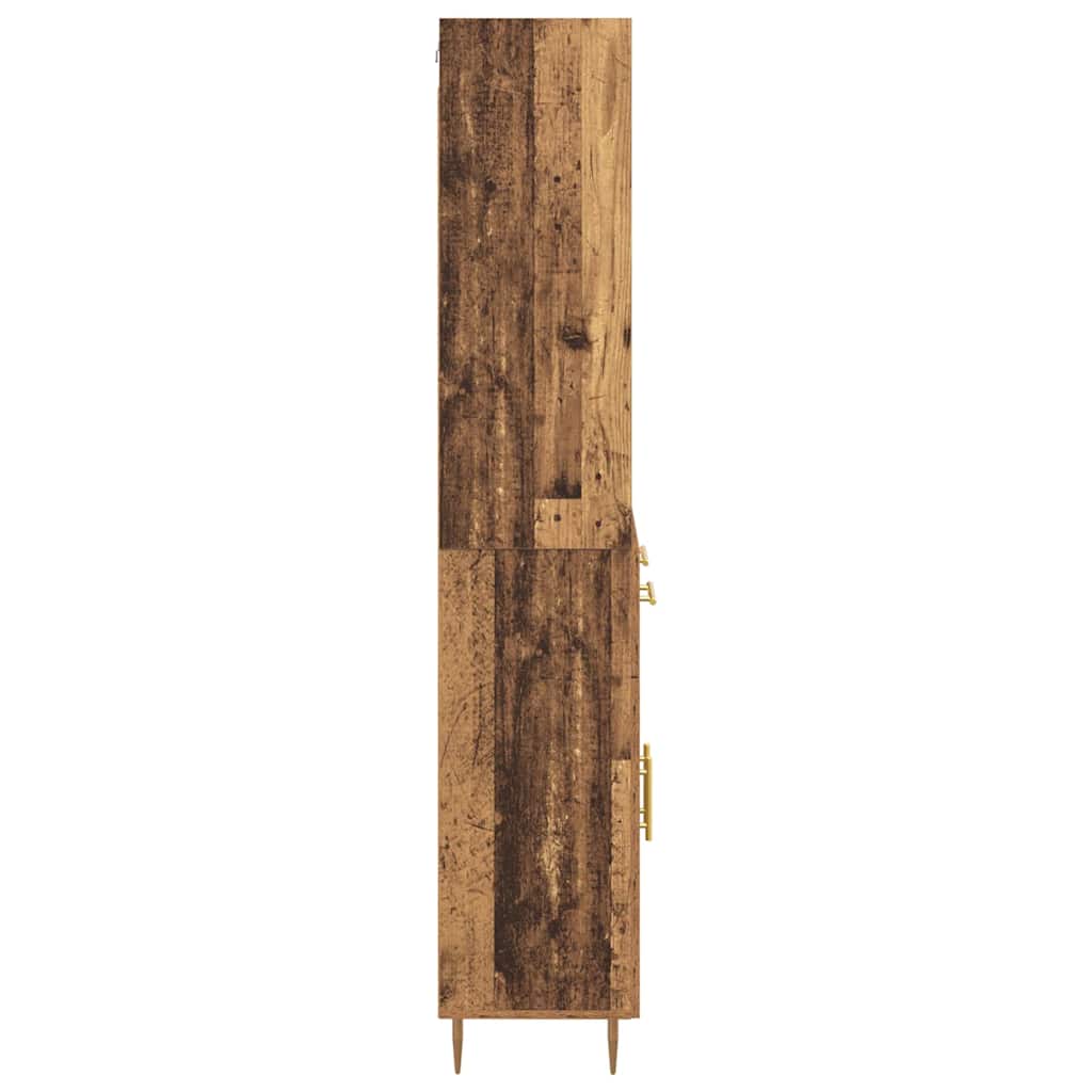 Vysoký Bufet Staré Dřevo 69,5 X 34 X 180 Cm Kompozitní Dřevo