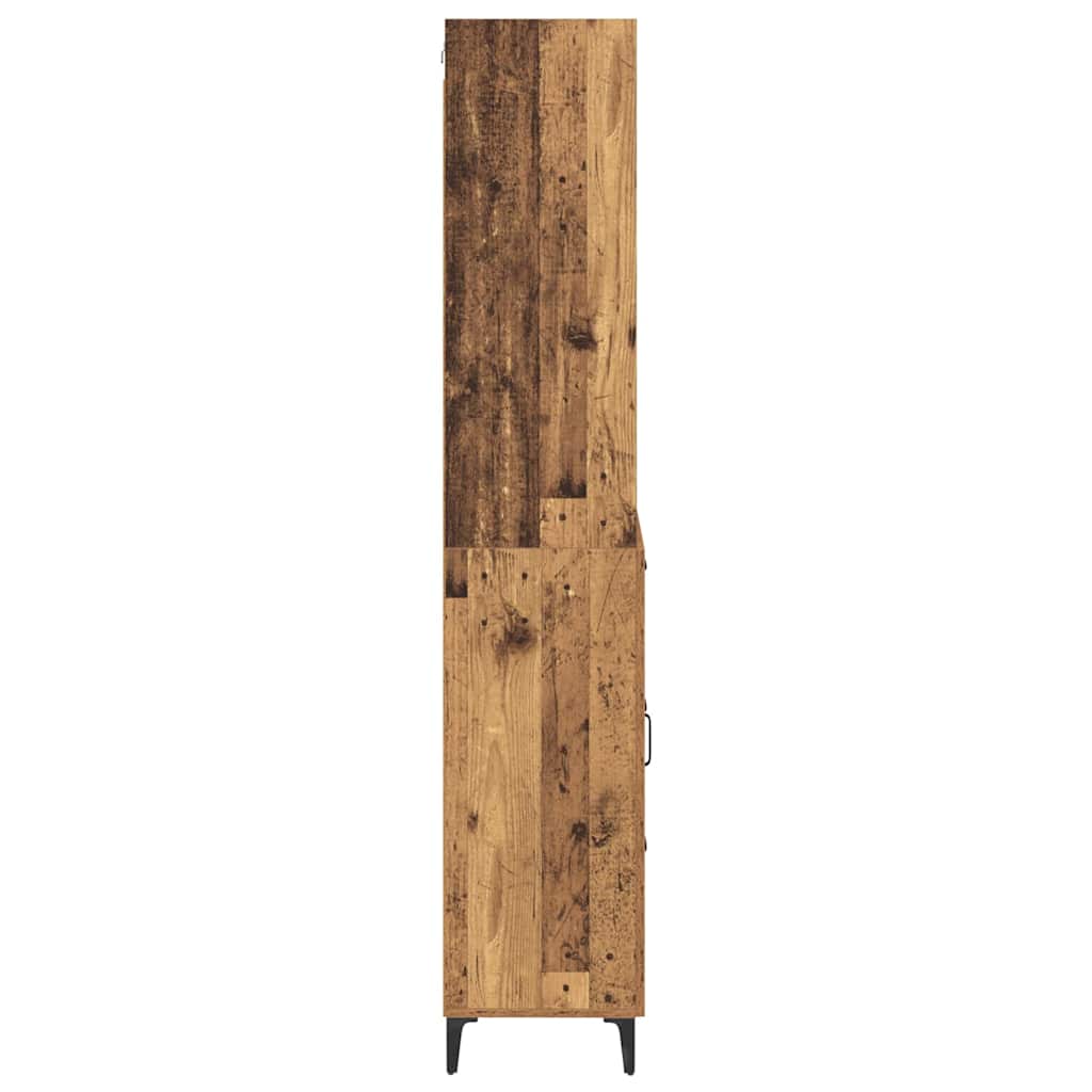 Vysoký Bufet Staré Dřevo 69,5 X 34 X 180 Cm Kompozitní Dřevo