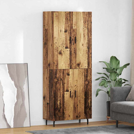 Vysoký Bufet 2 Ks Staré Dřevo 69,5 X 34 X 180 Cm