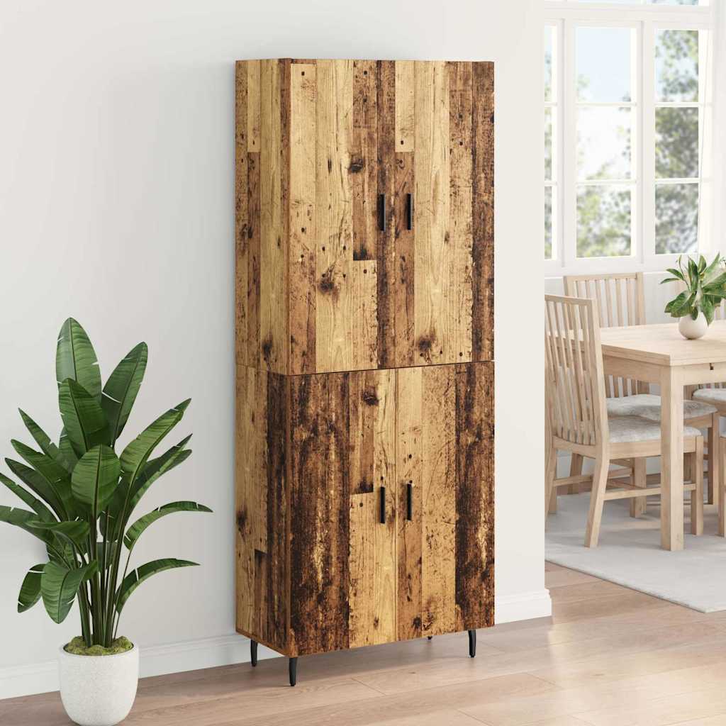 Vysoký Bufet 2 Ks Staré Dřevo 69,5 X 34 X 180 Cm