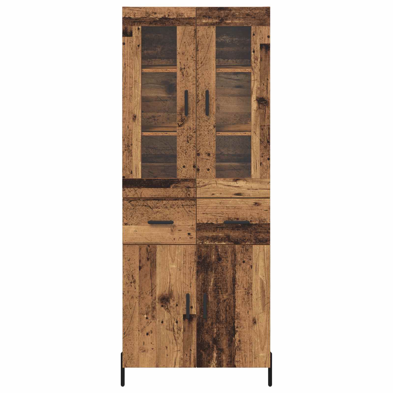 Vysoký Bufet Staré Dřevo 69,5 X 34 X 180 Cm Kompozitní Dřevo