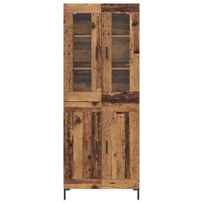 Vysoký Bufet 2 Ks Staré Dřevo 69,5 X 34 X 180 Cm