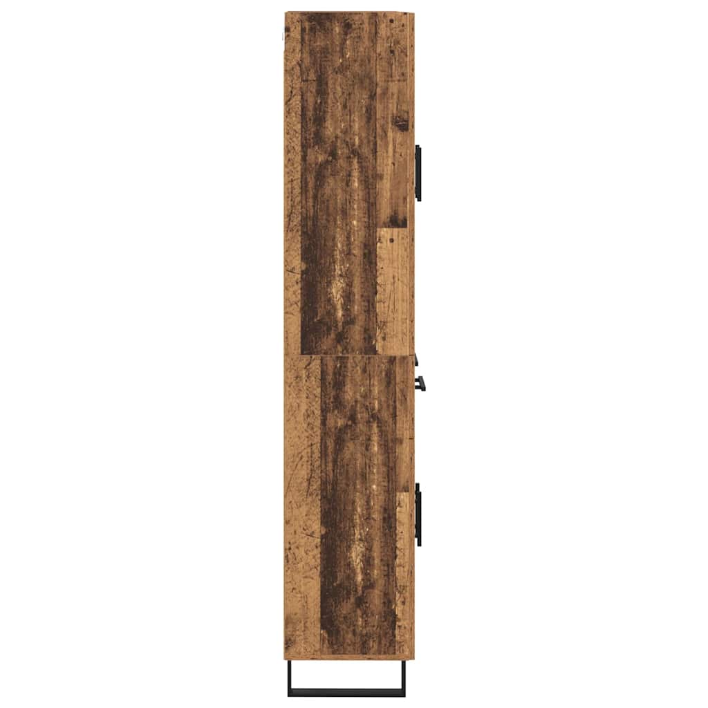Vysoký Bufet 2 Ks Staré Dřevo 69,5 X 34 X 180 Cm