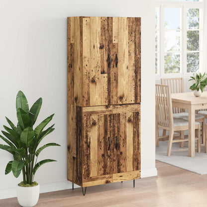 Vysoký Bufet 2 Ks Staré Dřevo 69,5 X 34 X 180 Cm
