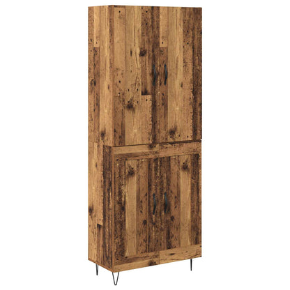 Vysoký Bufet 2 Ks Staré Dřevo 69,5 X 34 X 180 Cm