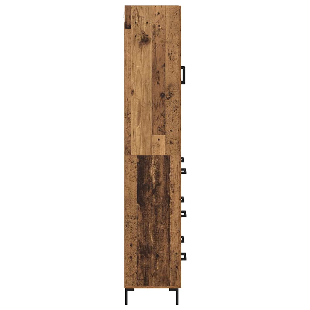 Vysoký Bufet 2 Ks Staré Dřevo 69,5 X 34 X 180 Cm