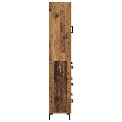 Vysoký Bufet 2 Ks Staré Dřevo 69,5 X 34 X 180 Cm
