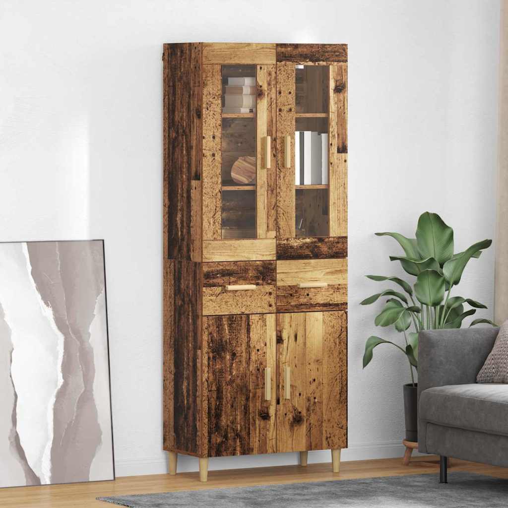 Vysoký Bufet 69,5 X 34 X 180 Cm Kompozitní Dřevo