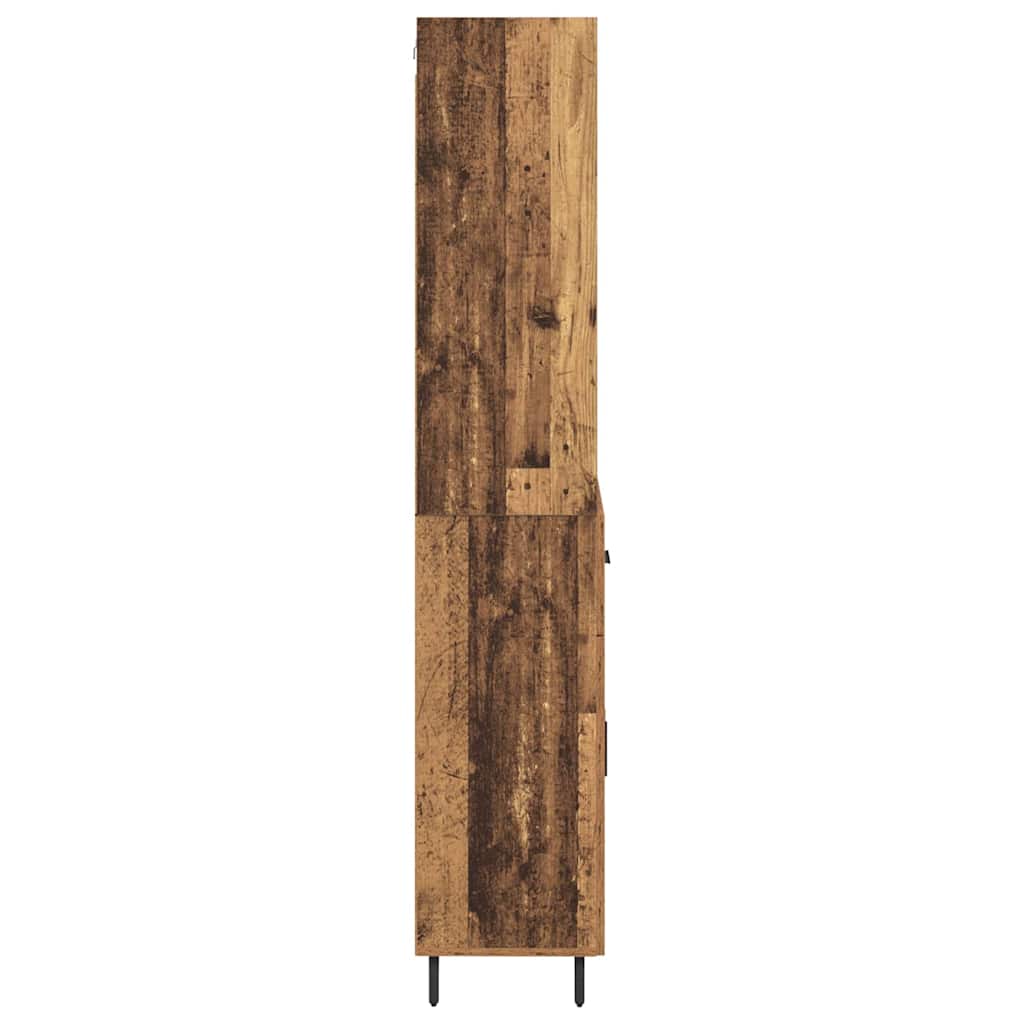 Vysoký Bufet 2 Ks Staré Dřevo 69,5 X 32,5 X 180 Cm