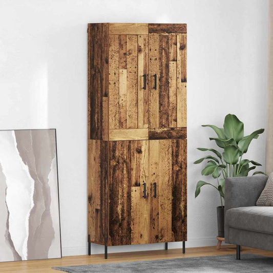 Vysoký Bufet 2 Ks Staré Dřevo 69,5 X 34 X 180 Cm