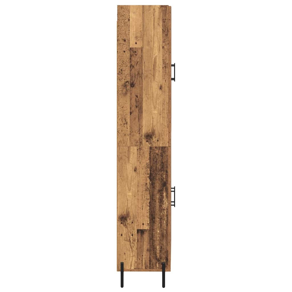 Vysoký Bufet 2 Ks Staré Dřevo 69,5 X 34 X 180 Cm