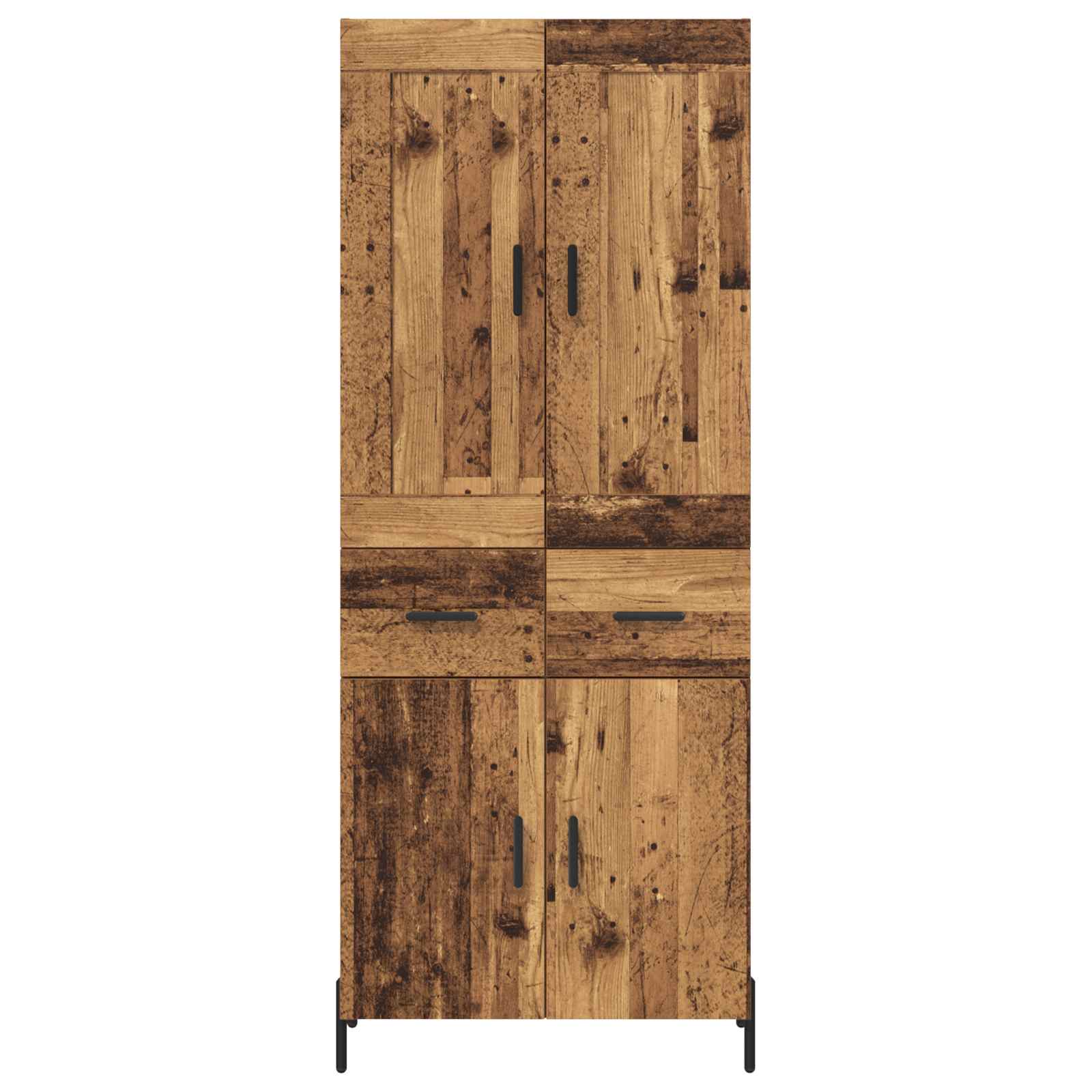 Vysoký Bufet 2 Ks Staré Dřevo 69,5 X 34 X 180 Cm