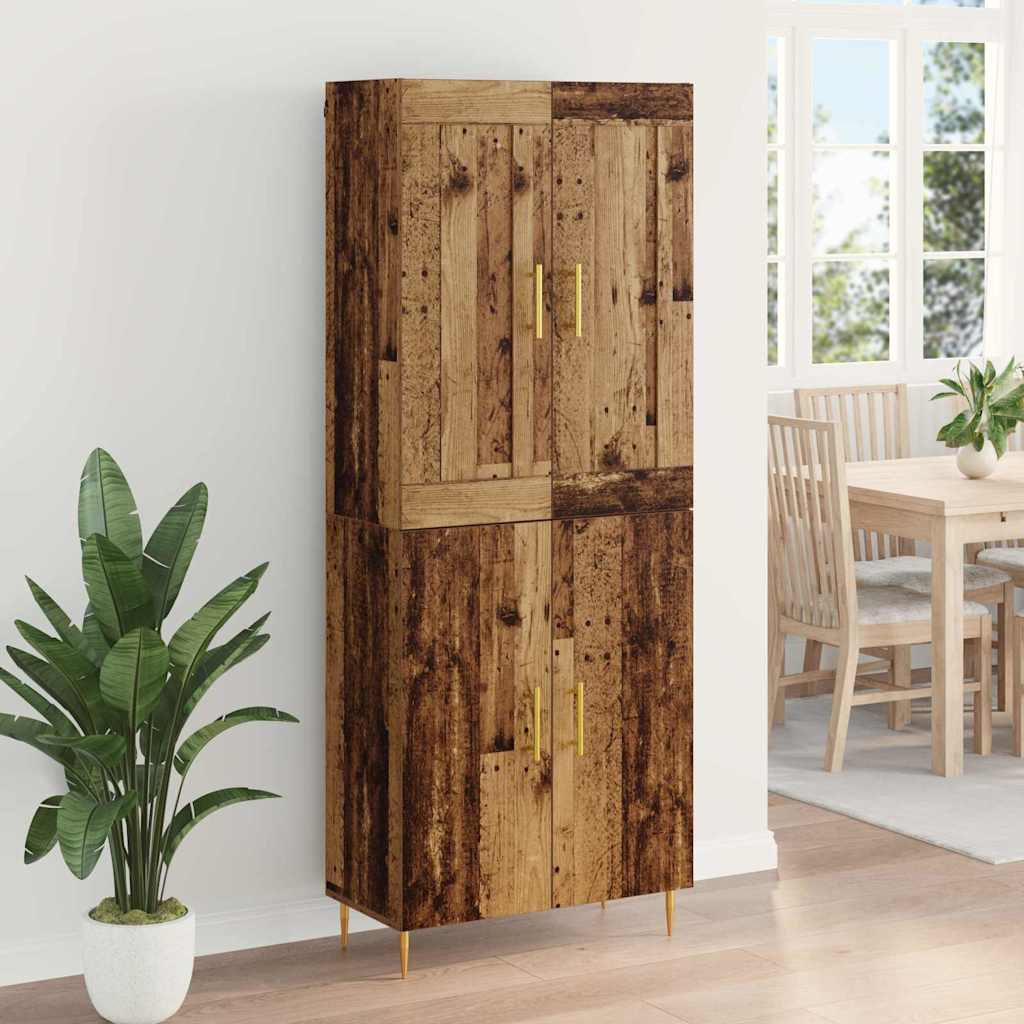 Vysoký Bufet Staré Dřevo 69,5 X 34 X 180 Cm Kompozitní Dřevo