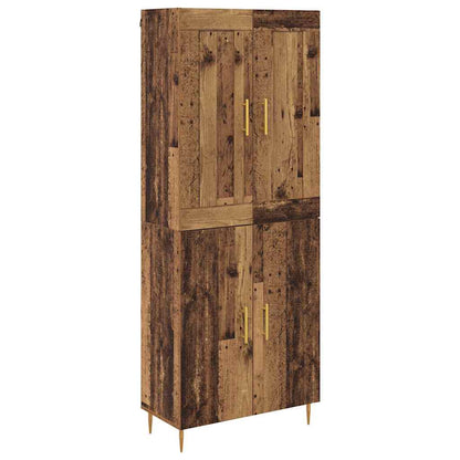 Vysoký Bufet Staré Dřevo 69,5 X 34 X 180 Cm Kompozitní Dřevo