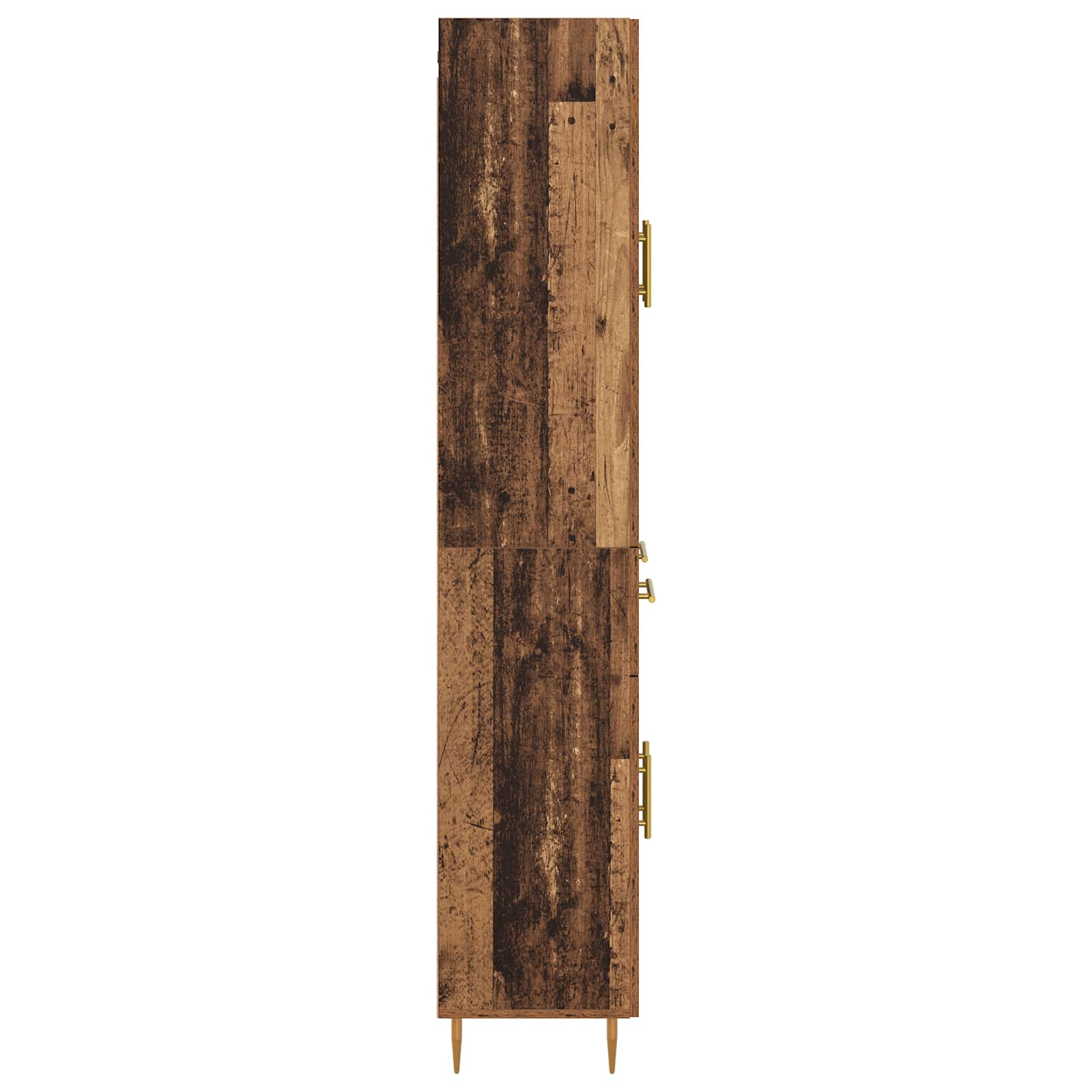 Vysoký Bufet Staré Dřevo 69,5 X 34 X 180 Cm Kompozitní Dřevo