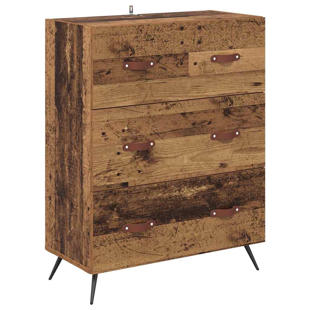 Vysoký Bufet Staré Dřevo 69,5 X 34 X 180 Cm Kompozitní Dřevo
