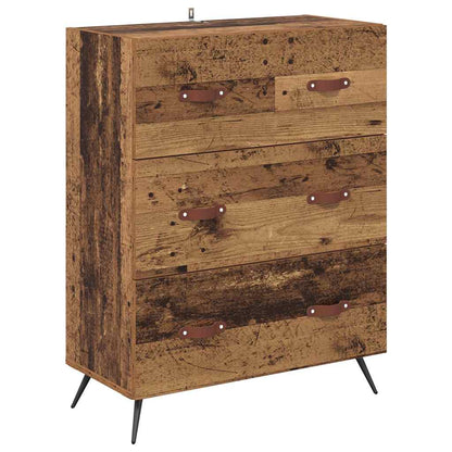 Vysoký Bufet Staré Dřevo 69,5 X 34 X 180 Cm Kompozitní Dřevo