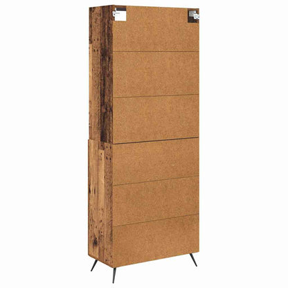 Vysoký Bufet Staré Dřevo 69,5 X 34 X 180 Cm Kompozitní Dřevo