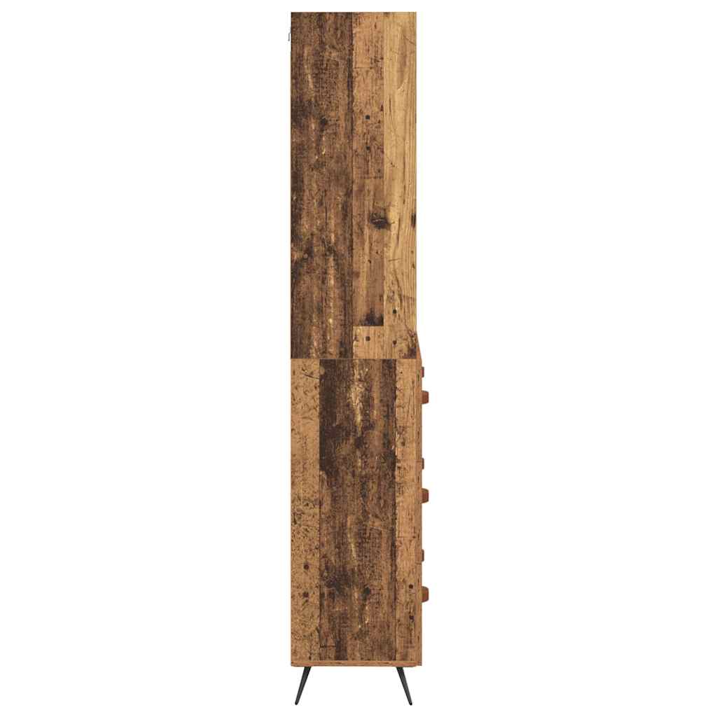 Vysoký Bufet Staré Dřevo 69,5 X 34 X 180 Cm Kompozitní Dřevo