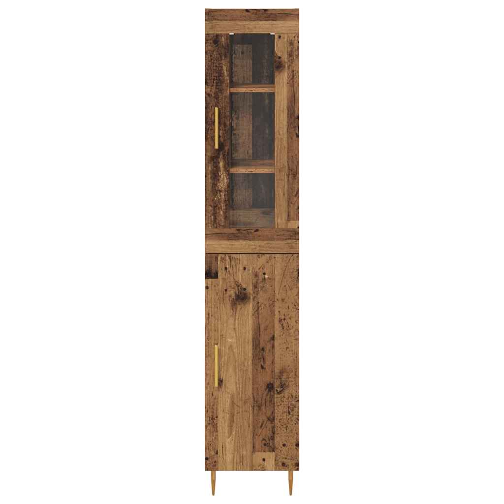 Vysoký Bufet 2 Ks Staré Dřevo 34,5 X 34 X 180 Cm
