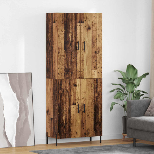 Vysoký Bufet Staré Dřevo 69,5 X 34 X 180 Cm Kompozitní Dřevo