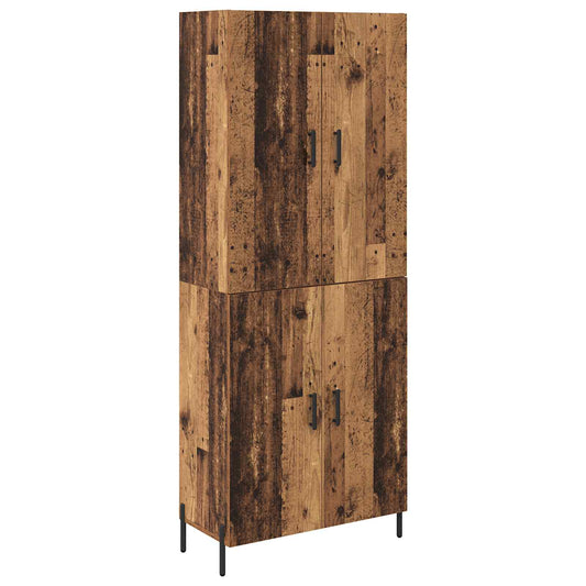 Vysoký Bufet Staré Dřevo 69,5 X 34 X 180 Cm Kompozitní Dřevo