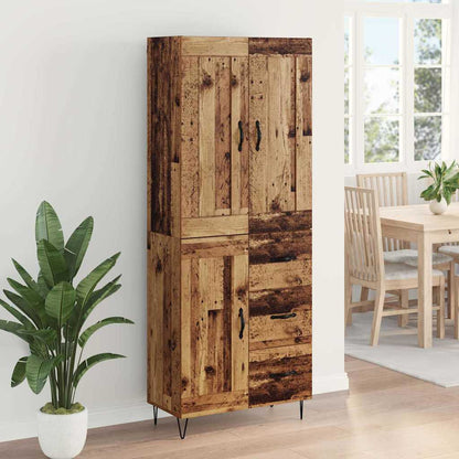 Vysoký Bufet Staré Dřevo 69,5 X 34 X 180 Cm Kompozitní Dřevo
