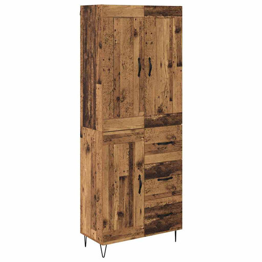 Vysoký Bufet Staré Dřevo 69,5 X 34 X 180 Cm Kompozitní Dřevo