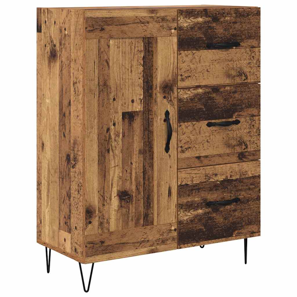 Vysoký Bufet Staré Dřevo 69,5 X 34 X 180 Cm Kompozitní Dřevo