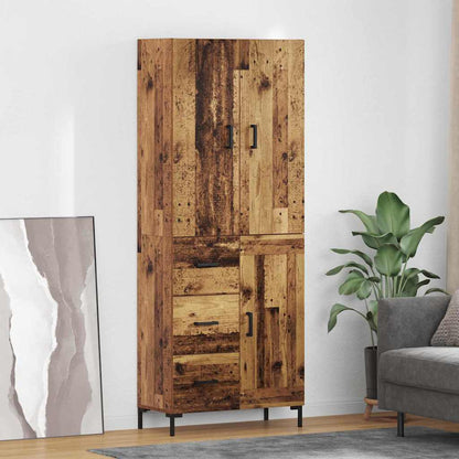 Vysoký Bufet Staré Dřevo 69,5 X 34 X 180 Cm Kompozitní Dřevo