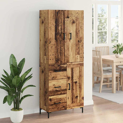 Vysoký Bufet Staré Dřevo 69,5 X 34 X 180 Cm Kompozitní Dřevo